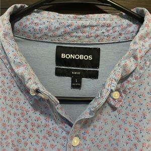 Bonobos Men's Slim Fit Floral Shirt - Blue and Pink
